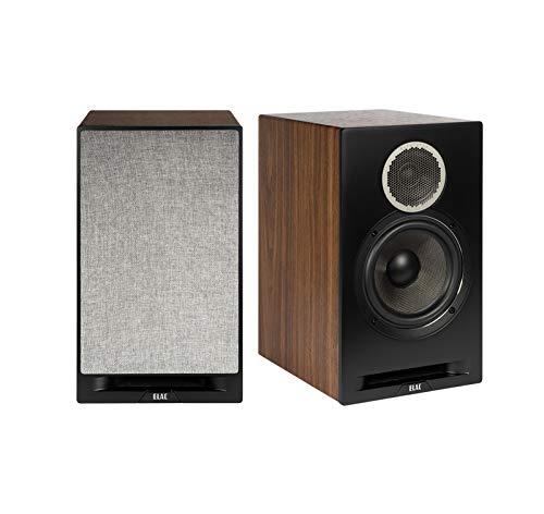 Elac Debut Reference B6.2 Bookshelf Speakers – (Pair) Black Baffle, Walnut Cabinet