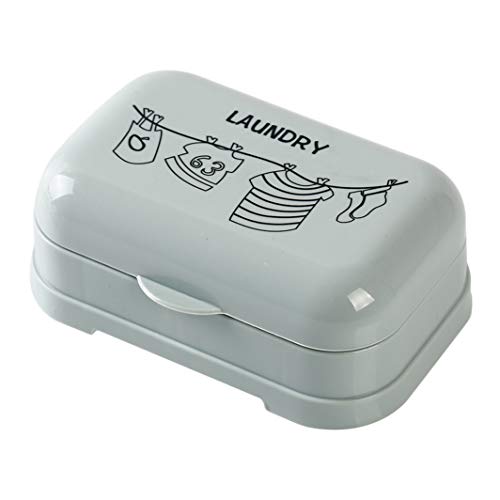 YouCY Cartoon Printing Soap Box with Lid Drain Soap Dish Holder Waterproof Soap Storage Case Creative Home Travel Bathroom Accessories,Blue