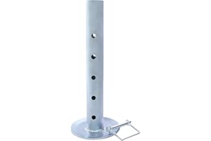 TOWKING Trailer Jack Drop Leg, Adjustable Jack Foot, Trailer Jack Extension for 2" ID Jack Tube, 2,000 lbs, Silver