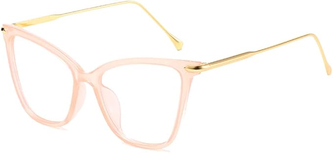 Amazon Zevonda レディースメガネ キャッツアイクラッシク復古 ファッションブラック透明 大きなメガネ フレーム ファッション小物 眼鏡 透明レンズ ピンク ファッション眼鏡 通販