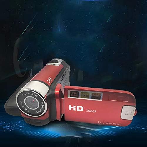 QiKun Home D90 Camera Digital Camera 16MP Ultra HD Camera 180 Degree Rotation Flip Screen Camera Digital Camera SLR 4X Digital Zoom Red