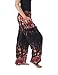 Lannaclothesdesign Women's Flowers Yoga Boho Pants Long Beach Summer Harem Pants (US Size 0-10, Black)