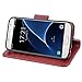 Arae Wallet Case for Samsung Galaxy S7 with Wrist Strap and Credit Card Holders (Not for S7 Edge) - wine red
