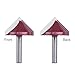 EnPoint™ Titanium Coated Carbide-Tipped Double Edge Miter Folding V-Groove Router Bit 15/64 6mm Shank 90° 10mm Cutter Dia 3D Sign Making Lettering Engraving Bit Woodworking Chamfer Bevel Cutter
