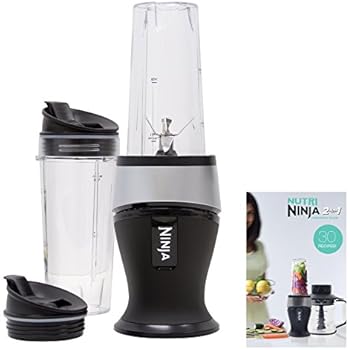 Ninja Personal Blender for Shakes, Smoothies, Food Prep, and Frozen Blending with 700-Watt Base and (2) 16-Ounce Cups with Spout Lids (QB3001SS)