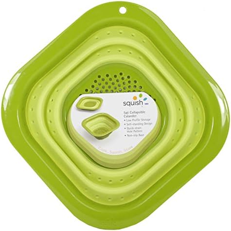 Squish 5 Quart Square Collapsible Colander- Green