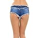 Romanstii Women Shorts Stretchable Low Waist Denim Micro Mini Jean Shorts For Girls Woman Juniors LIGHT BLUE XS
