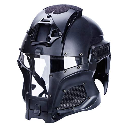 Equipement Tactique LEJUNJIE PJ Tactical Fast Helmet & Full Covered Military Protective Army Combat Airsoft Casque De Paintball Protéger Les Oreilles Avec Un Masque De Protection Casque Militaire