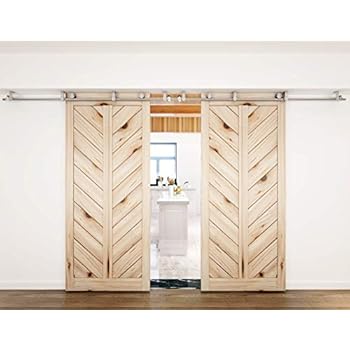Amazon Com Diyhd 11ft Ceiling Mount Double Sliding Barn Wood Door