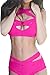 Prograce Women's Sexy Criss Cross High Waisted Bandage 2PCS Bikini Set, S Rosy