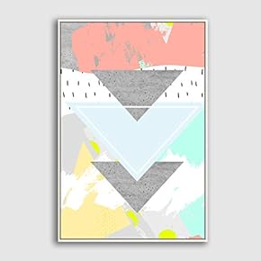 Framed Canvas Wall Art for Living Room, Bedroom Abstract Geometric Pattern Canvas Prints for Home Decoration Ready to Hanging - 16x24 inches