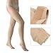 DOTASI 23-32mmhg Compression Thigh High Open-toe Socks Graduated Support Prevent Varicose Veins Stocking Silicone Anti-slip (L)