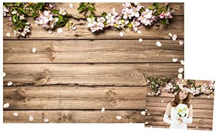 Waw Marron Rustique Mur En Bois Nature Fleur Fond De Photographie Printemps Toiles De Fond Portrait Photo Studio Decors Photobooth Fonds 7x5ft