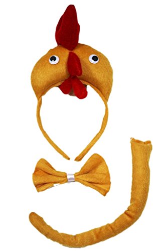Petitebella 3D Headband Bowtie Tail Unisex Children 3pc Costume (3D Hen Chicken)