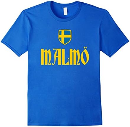 Men's MALMO T-shirt Swedish Pride Sweden Flag Sverige Tee  Small Royal Blue