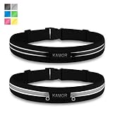 (2 Pack) Kamor Running Belts / Exercise Runner Belt / Waist Packs for Apple iPhone 6, 6 plus, 5, 5s, 5c, Samsung Galaxy － for Men, Women during Workouts, Cycling, Hiking, Walking, Running, Fitness
