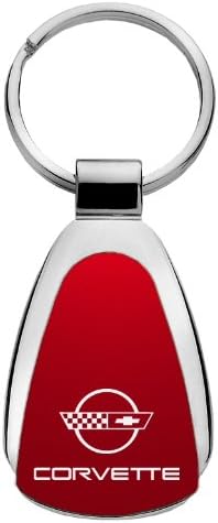 Chevy C4 Corvette Teardrop Shaped Key Chain Red