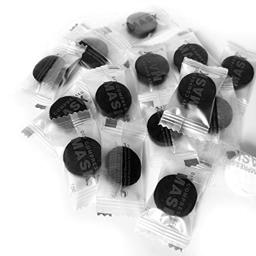 NYKKOLA Disposable Facial Mask, DIY Natural Bamboo Charcoal Compressed Facial Mask Sheet Masque, Black (50Pack)