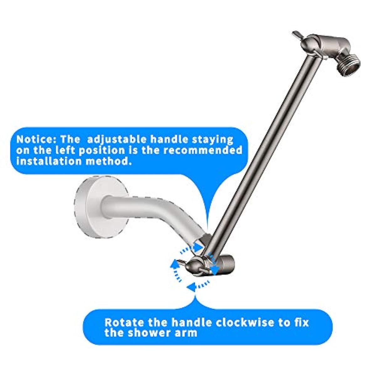 Shower Arm, Extension 10 Inch Adjustable (Brass High Flow Brushed) G 1/