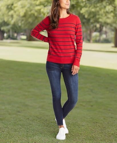 Ralph Lauren Women Sweater Nautica Womens Year-Round Long Sleeve 100% Cotton Striped Womens Sherpa Sweater