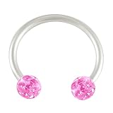 16g 1/2 Septum Jewelry Lip Ring Eyebrow Circular Barbell Spider Rook Stainless Steel Piercing Multi Crystals Gauges - Various Size Available