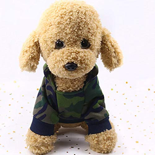 image for Iuhan  Pet Clothes Dog Camouflage Cotton Hoodied Sweatshirts Clothes P