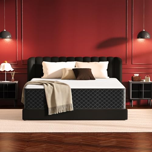 Full Mattress Double Size 12 Inch Hybrid, Medium Firm, Memory Foam & Pocket Springs, Pressure Relief, Safe Materials, CertiPUR-US Certified, Double Mattress in a Box