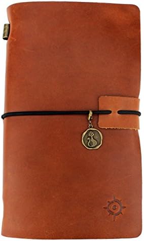 Leather Journal Writing Notebook - Antique Handmade Leather Bound Daily Notepad For Men &amp; Women Unlined Paper Medium 8 x 5 Inches, Perfect Gift for Art Sketchbook, Travel Diary &amp; Notebooks to Write in