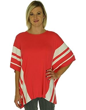 Calvin Klein Striped Cowl Neck Poncho