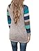 POSESHE Women Casual Knitted Long Sleeve Striped Crew Neck Blouse Tops Blue L