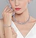 EVER FAITH Silver-Tone Round Cut Cubic Zirconia Tennis Necklace Bracelet Earrings Set