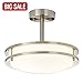 SOTTAE Modern Brushed Nickel Flush Mount Ceiling Light, Semi Flush Mount Ceiling Light Ceiling Lamp Flush Mount Light Fixture Light Fixture Flush Mount for Bedroom Dining Room Kitchen Corridor(11.8