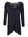 Blooming Jelly Women's Vintage Crochet Lace Blouse Tops Embroidery Shirt (XL, Black)