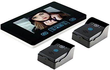 Saful Wireless Unlock Hands-free 7"LCD Monitor Wireless Video Intercom System Doorphone with 2 Rainproof Outdoor Camera 1 Monitor