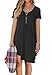 POSESHE Women's Short Sleeve Casual Loose T-Shirt Dress Black S