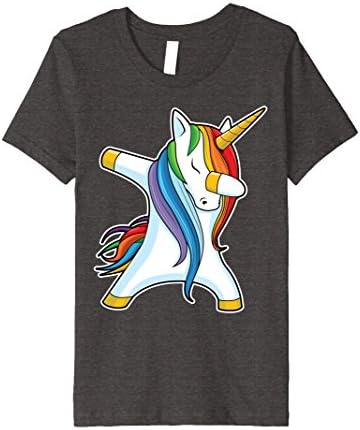 Kids Dabbing Unicorn T shirt Rainbow Unicorns Funny Dab Dance Tee 10 Dark Heather