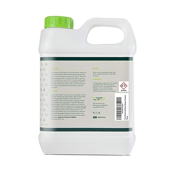 Pro-Pooch-Artificial-Grass-Cleaner-Dog-Safe-Pet-Disinfectant-Lawn-Deodoriser-Pooch-Urine-Cleaner-Odour-Eliminator-1L-Super-Concentrate-Cruelty-Free Pro Pooch Artificial Grass Cleaner - Dog Safe, Pet Disinfectant & Lawn Deodoriser - Pooch Urine Cleaner & Odour…