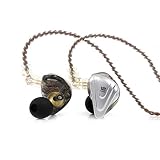 Linsoul KZ ZSX 5BA+1DD 6 Driver Hybrid in-Ear HiFi Earphones with Zinc Alloy Faceplate, 0.75mm 2 Pin Detachable Cable for Audiophile Musician (Without mic, Black)