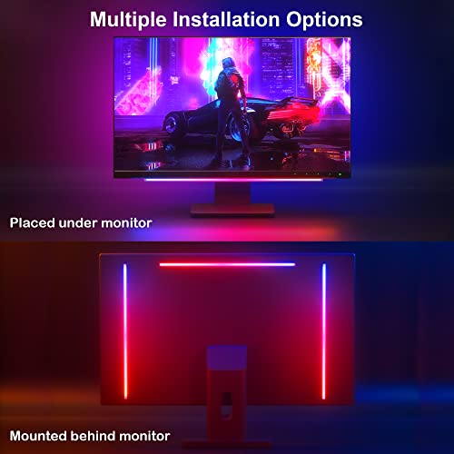 LAFULIT Smart Under Monitor Light Bar, App and Remote Control Gaming