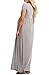 Jinson Women's Basic Maternity Soild Short Sleeve Long Maxi Dress Vestido with Empire Waist for Pregnancy Grey M
