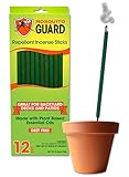 Mosquito Guard Incense Repellent Sticks - 12 Inch Incense Sticks Made with Natural Plant Based Ingredients: Citronella, Lemongrass & Rosemary Oil - 12 Sticks Per Box