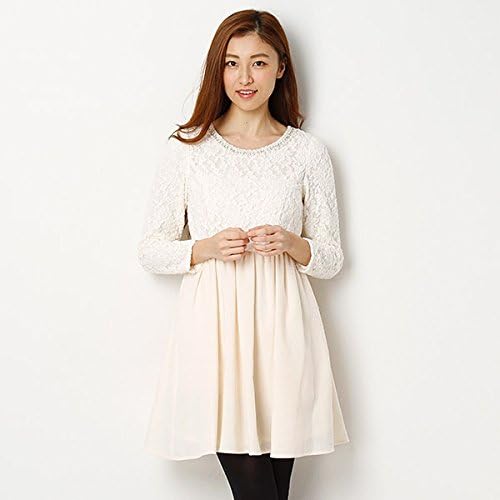 Amazon Co Jp イング Ingni ワンピース L90装飾付レースドッキングop オフホワイト M 服 ファッション小物