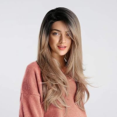 Amazon Com Yjydada Gradient Black Wig Lady Long Curly Hair