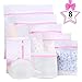 AMTTP Mesh Laundry Bags, 8-Pack Durable Washable Laundry Wash Bag with Zipper for Blouse, Stocking, Underwear, Bra and Lingerie Travel Laundry Bag, Travel Storage Organize Bags