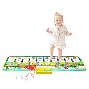 m zimoon Kids Piano Mat, Piano Music Mat Dance Mats Touch Play Mats Floor Keyboard Musical Carpet Mat Gift Toys for 2 3…