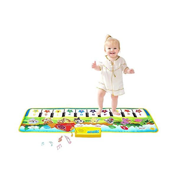 m zimoon Kids Piano Mat, Piano Music Mat Dance Mats Touch Play Mats Floor Keyboard Musical Carpet Mat Gift Toys for 2 3…