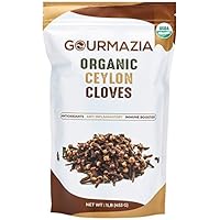 Gourmazia -Organic Ceylon Whole Cloves 3.5 Oz, Premium Quality Hand Picked Organic Cloves, USDA Certified - 3.5-Oz Pack