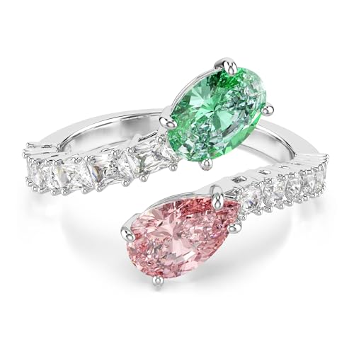 Swarovski Ariana Grande x open ring, Mixed cuts, Multicolored, Rhodium plated