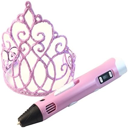 Bundle LITTLE MINDZ 3D Printing Pen With LCD screen For 3D Printing and 20 Color Filament (10 ABS &amp; 10 PLA)Kit (Pink)