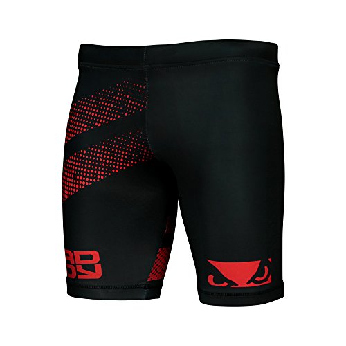 Bad Boy Classic Polyester Competition MMA Mixed Martial Arts Vale Tudo Shorts Black/Red - Small